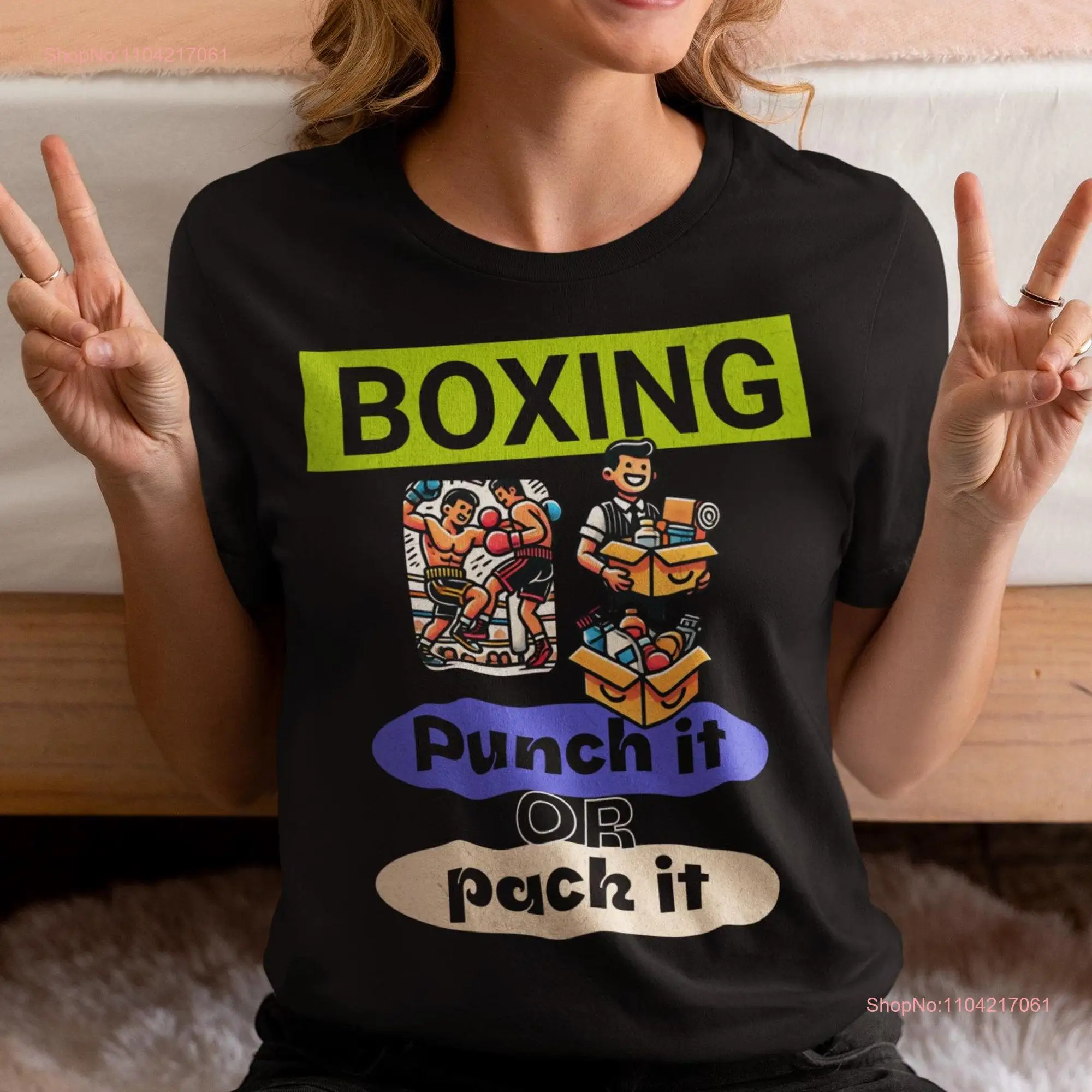 Boxing Humor T Shirt Punch It or Pack Funny Sports and Work Design Dual Meaning for Fans Packers long or short sleeves