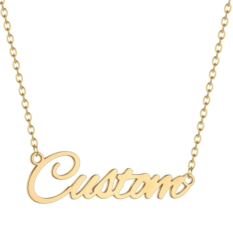 

Cxwind Name Necklace for Women Personalised Cursive Letter Pendant Stainless Steel Jewelry Men Chain Choker Collar Personalizado