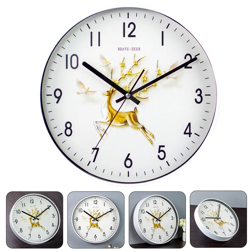 

Stylish Golden Deer Wall Clock Silent Modern Decorative for Home Bedroom Living Room Kitchen Office Wall Clock