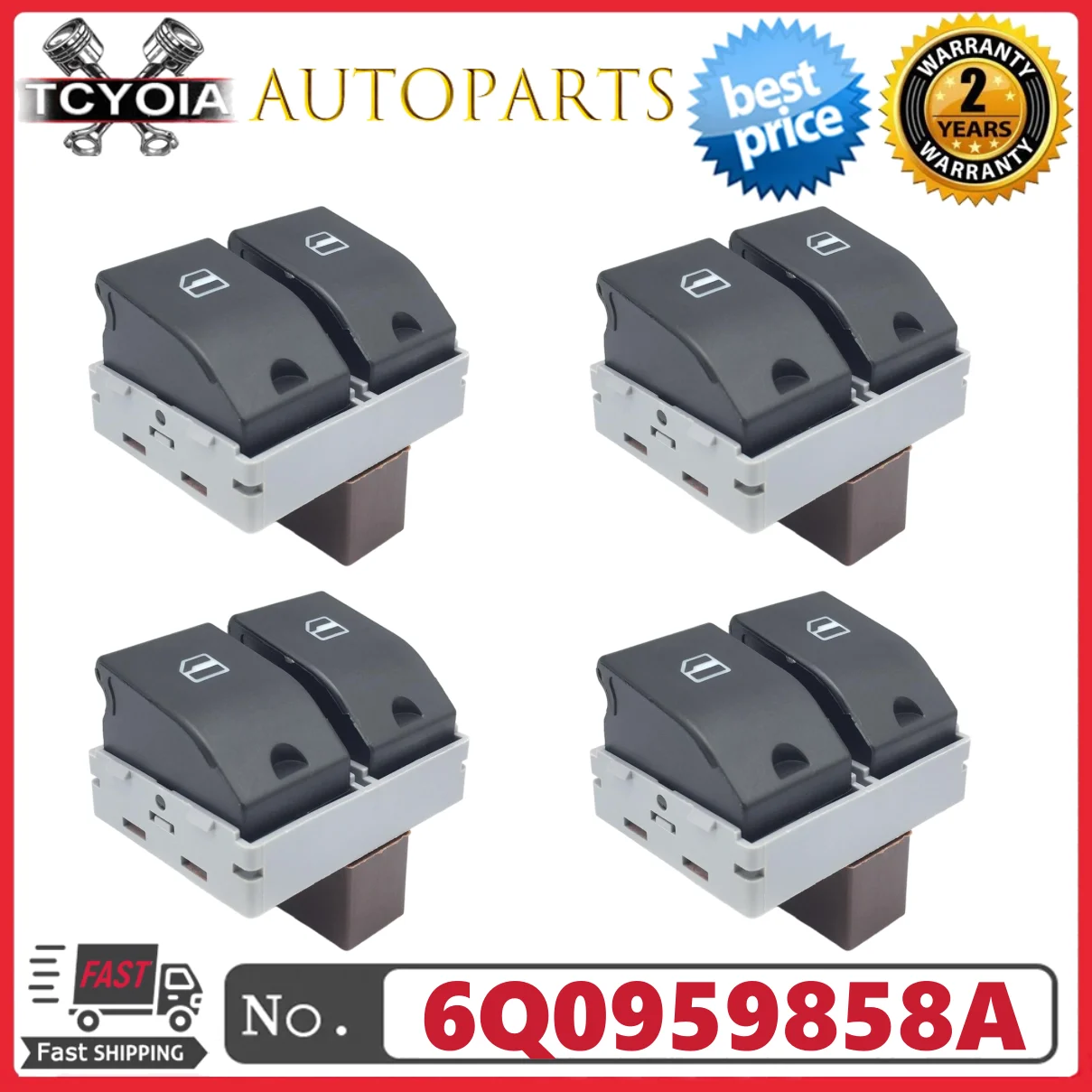 

4/10 шт. новый главный переключатель электрического окна со стороны водителя 6Q0959858 6Q0959858A для VW Polo 9N 2002-2009 Seat Ibiza Cordoba 6L2