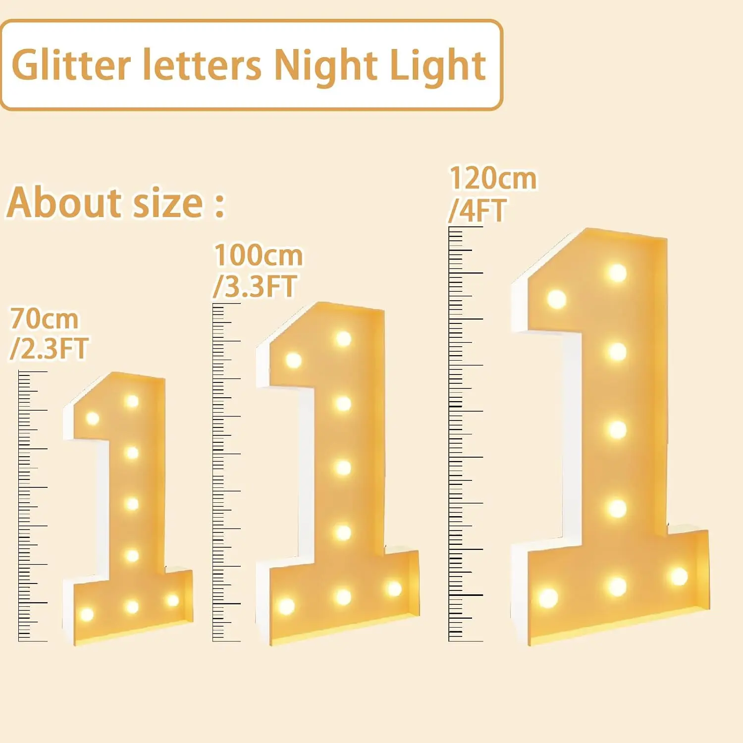 Glitter Marquee Light Number Four Foot Tall LED Letter Display For Party