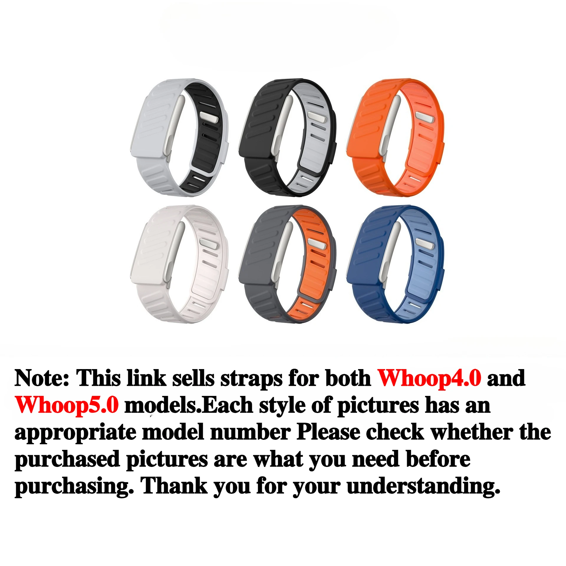 Compatible for Whoop 4.0/Whoop 5.0/MG SportFlex Wrist Band Soft-Touch Silicone Waterproof and Sweatproof Replacement Band