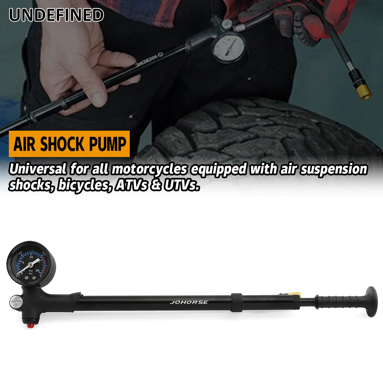300psi Air Shock Pump for Harley Touring Electra Glide Road King & Universal Suspension Motorcycles ATV UTV & Bicycles