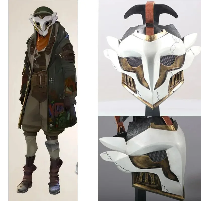 Juego tipo FRP LoL Arcane Ekko Wildfire, casco de Cosplay para adultos, máscara para fiesta de disfraces, máscaras de Carnaval de Halloween, accesorios mj:3