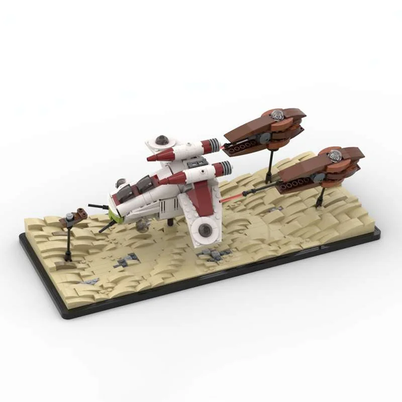 1117pcs MOC Dooku Escape Speeder Chase Micro LAAT Geonosian Star Battle Model Building Blocks Christmas Gift Architecture Toys