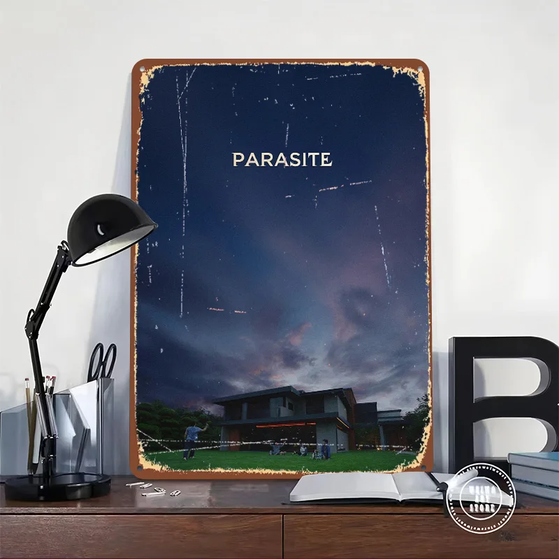 Parasite Metal Poster Customized Wall Art Retro Vintage Tinplate Signs for Man Cave Modern Home Decoration Luxury Office Decor