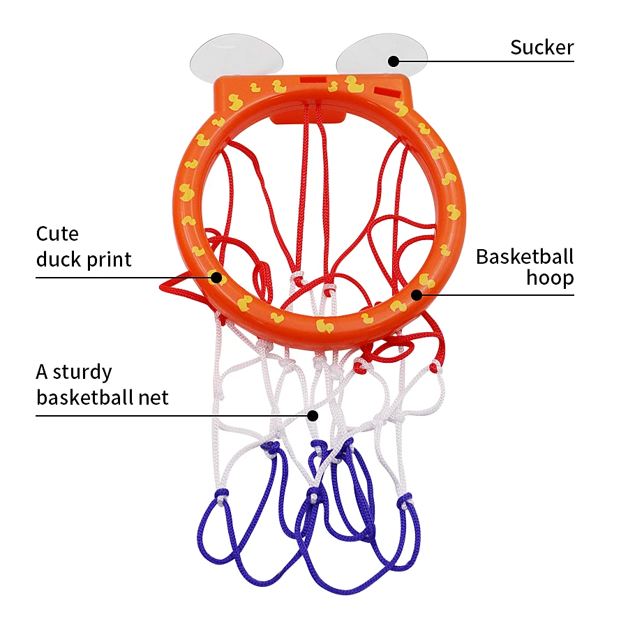 Aro de baloncesto no perforado para niños, estante de lanzamiento de baloncesto interior, juguete de pelota para jugar en el agua, mini aro de baloncesto + 3 pelotas