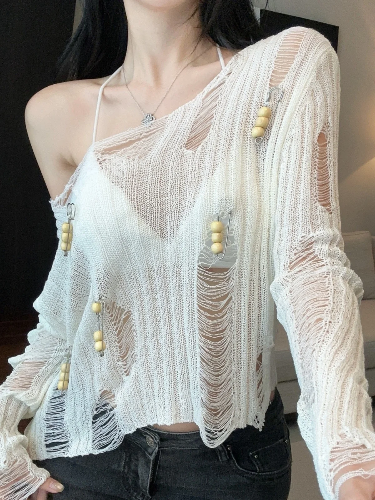 

Sweaters Jumpers Pullovers Womens Pullover Military Cuffs Spliced Look Baggy Concert Daily Festival Rock Alternative Punk Simple