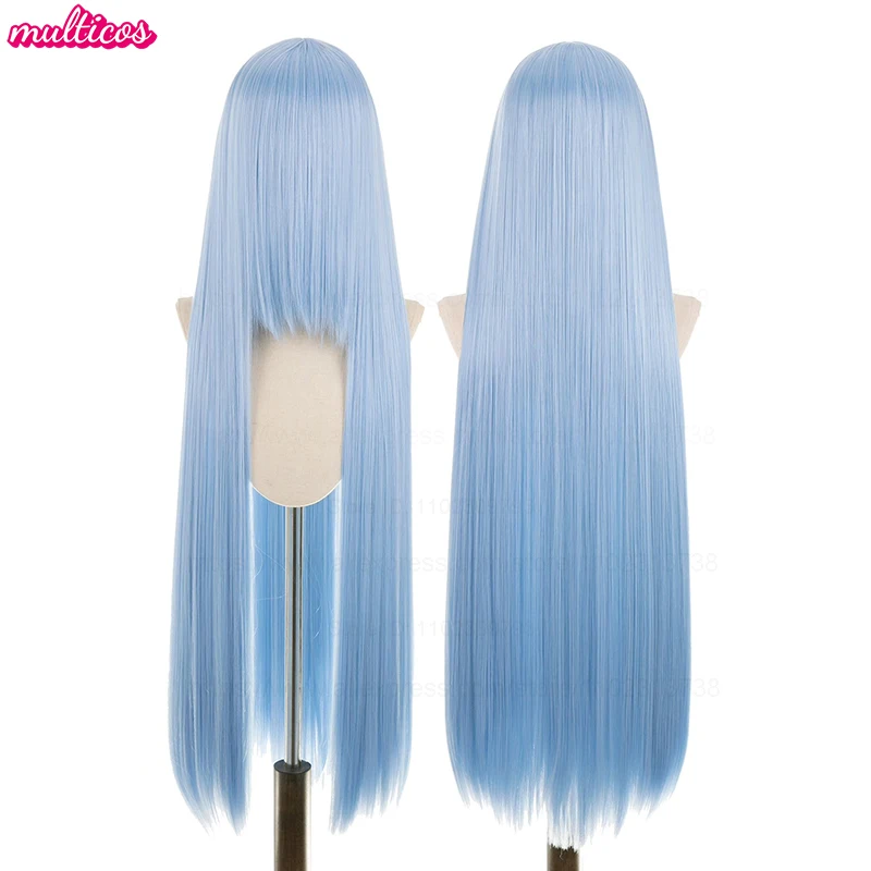 192 Colors 600g 100cm Long Straight Cosplay Wig Heat Resistant Synthetic Hair Blue Purple Pink Red Orange Anime Wigs Link2