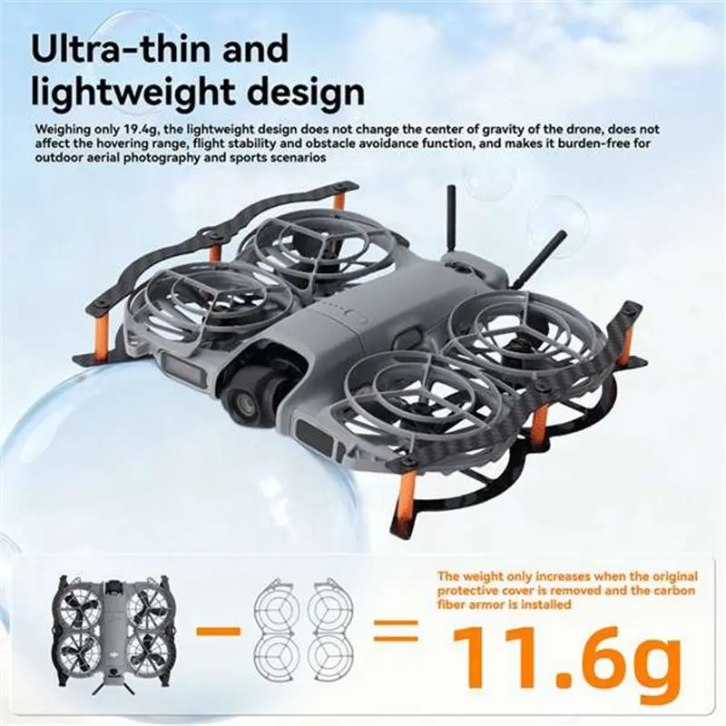B92B Carbon Fiber Protection Guard Armor Kit for DJI NEO2 Scratch Resistant Impact Resistant Accessory