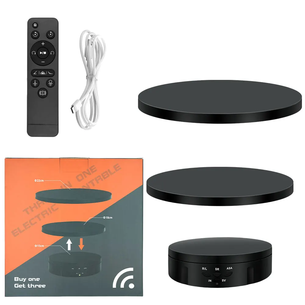 

Новая электрическая вращающаяся платформа на 360 градусов с USB-зарядкой/питанием от батареек для моделей, тортов и 3D-изображений