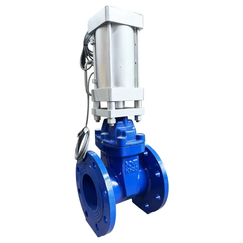 Katup Gerbang Dudukan Resilien Bersegel Lunak Aktuator Pneumatik Paduan Aluminium DIN3352 DIN3202 Tenaga Manual