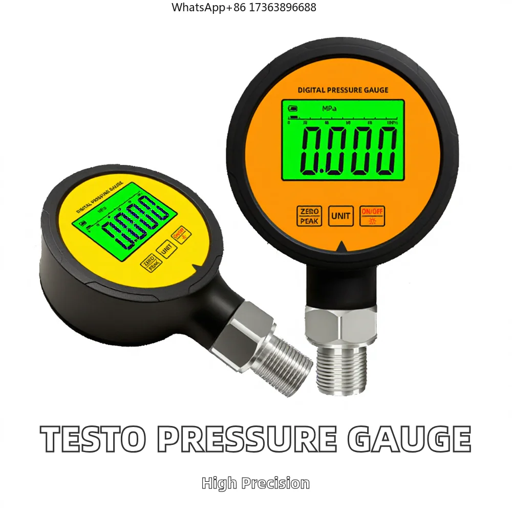 PG110S 0 50 Mbar 200mm 300psi Pressure Gauge 0-100 kg air Conditioner Digital Dual  Hydraulic Pressure Gauge 10 to 1000psi