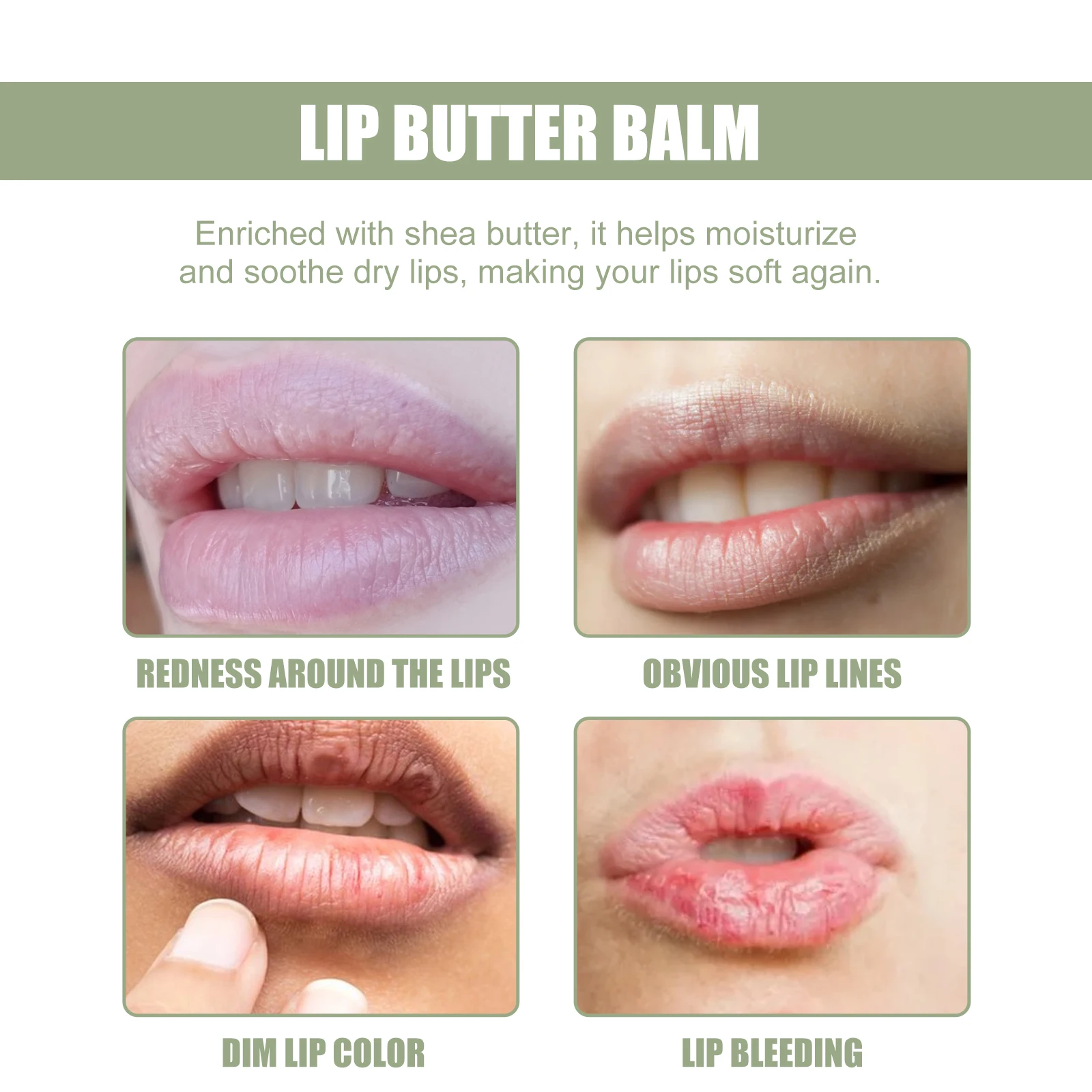 Shea Butter Lip Balm Repairing  Moisturizing All-Natural Lip Mask Suitable for Dry Lips Moisturizing Lip Care Nourishing Repair