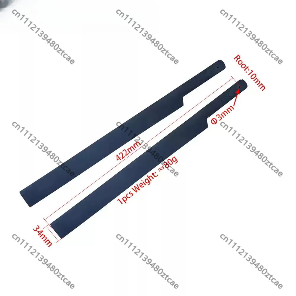 430mm Nylon Simulation Main Rotor Blades, Replica Propeller Multi-Blade Rotor Accessory For 500 Class RC Helicopter