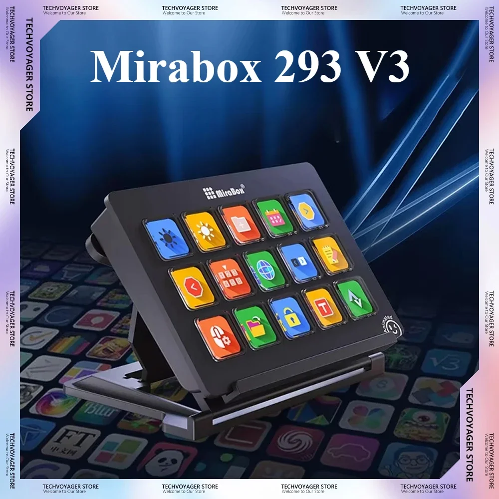 Mirabox 293 V3  Mini Keyboards 15Keys Stream Deck Visual Lcd Button Live Content Creation Custom Button Windows Mac Office Gifts