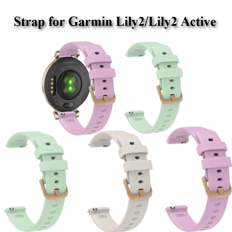 Correa magnética de silicona 14mm para Garmin Lily 2/lily 2 Active reemplazo de dos tonos Wristabnd para Garmin Lily 2 Active 14mm