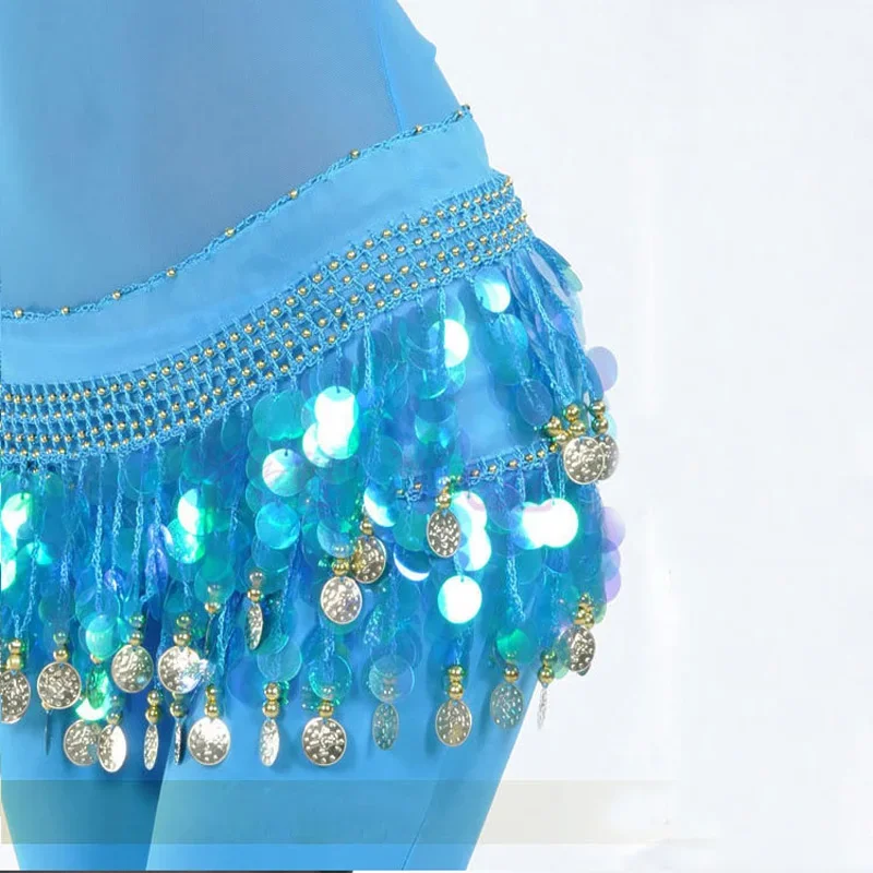 Belly dance belt costumes sequins tassel belly dance hip scarf for women belly dancing belts indain colors belt