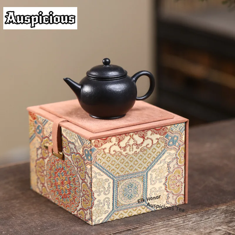 95ml Aesthetic Yixing Purple Clay Teapots Artists Handmade Horizontal  Pot Raw Ore Zhu  Mud Kettle Chinese Zisha Tea Set Gift