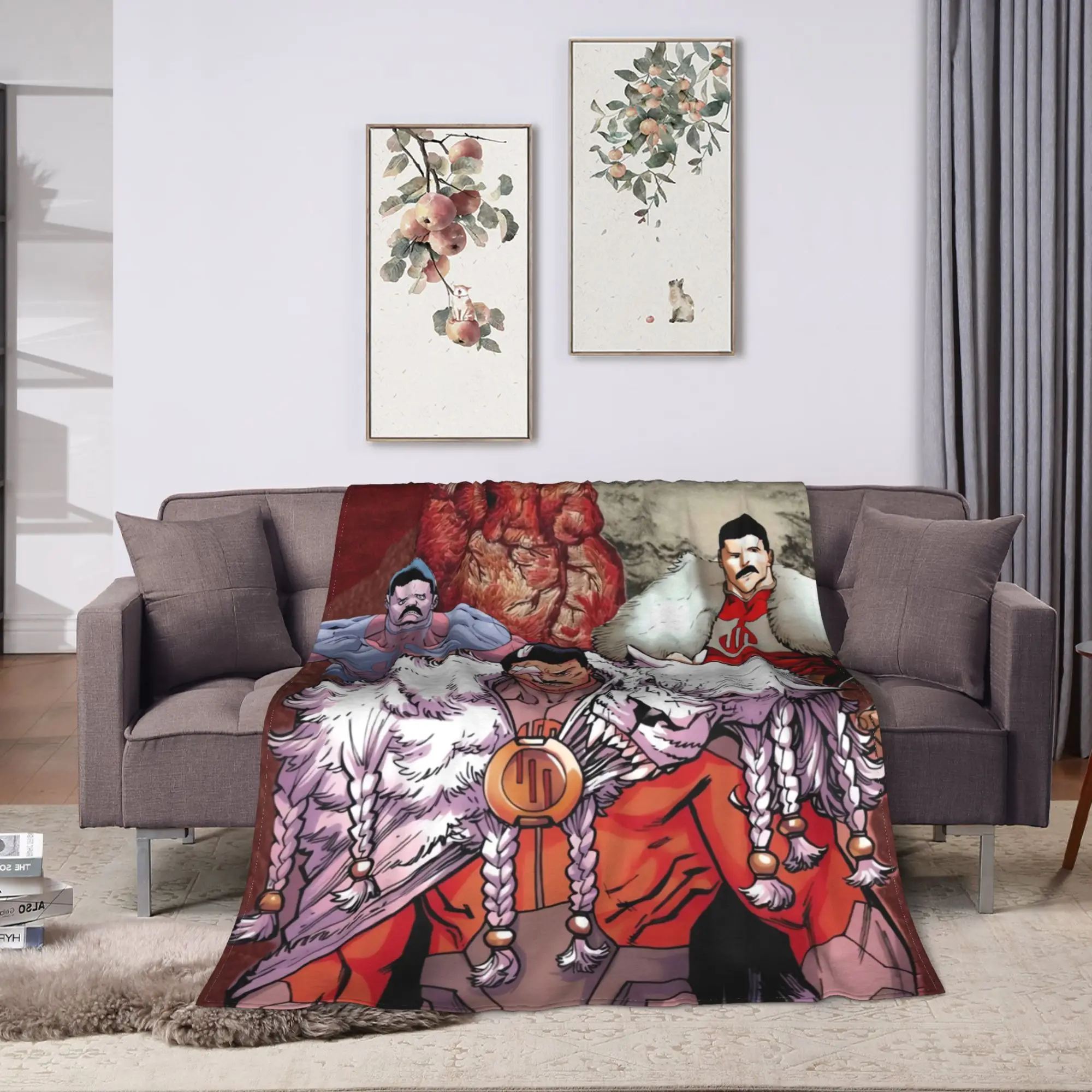 Thragg Grand Regent Invincible Blanket  Warm Pattern Plush Throw Blanket For Couch Chair Travel Flannel Bedspread Bed Cover