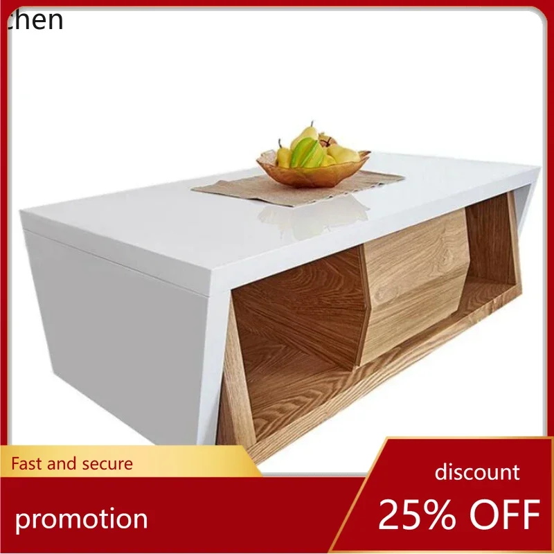 HT simple coffee table TV cabinet solid wood sticker paint decorative cabinet personalized fashion light luxury light