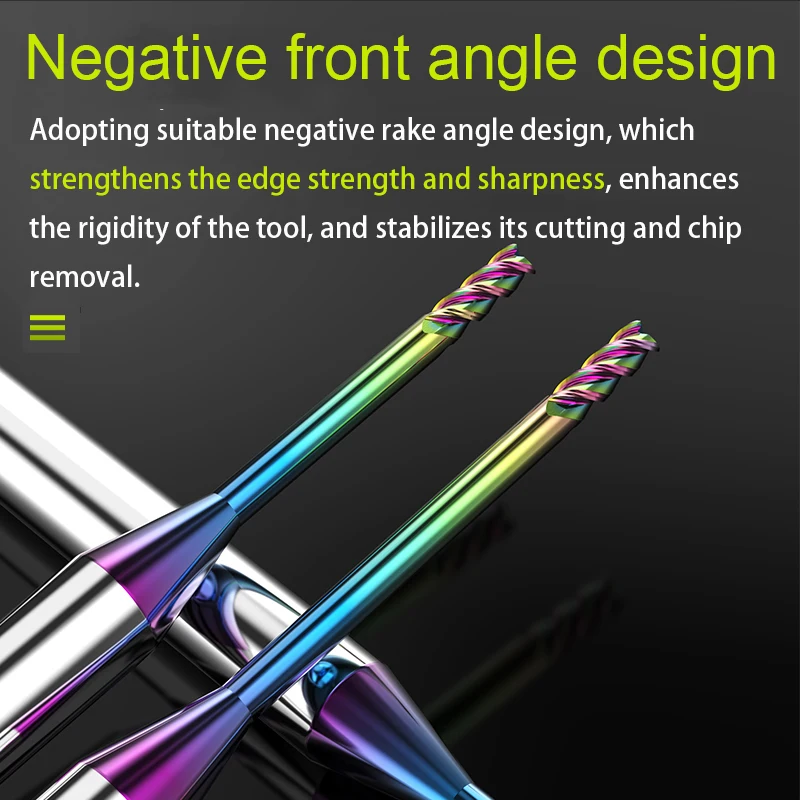 Vsharp Deep Groove Milling Cutter Mini Long Neck End Mill Carbide CNC Tool for Aluminum Copper