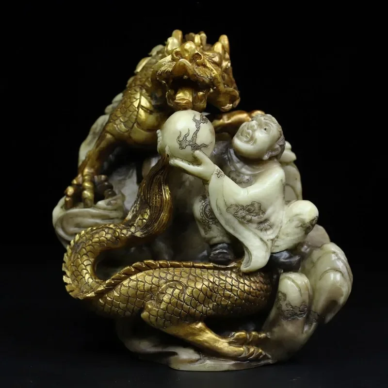 Dragon Arhat ornament, 21 cm long, 12 cm wide, 22 cm high, weighing 3986 grams
