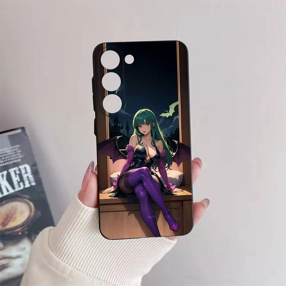 M-Morrigan A-Aensland Funda de teléfono para Samsung Galaxy A73,72,51,53,52,71,22,5G,Note,J7,8,9 Funda negra suave