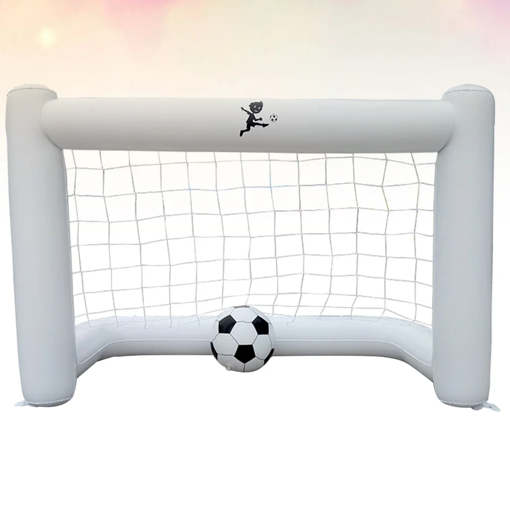 160 Cm Soccer Kids Ball Inflatable Football Gate with Net Indoor Floating Football Goal (1PC Gate+ Football White)