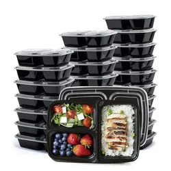 Disposable Food Container Kitchen Refrigerator Divided Packaging Boxes Fruit Salad Sandwich Takeout Lunch Box with Lid lonchera