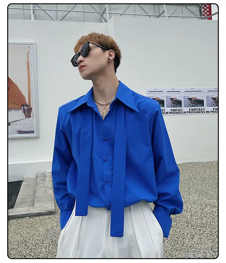 Long Sleeved Shirt Men's Korean Loose Small Fragrant Style Jacket Hong Kong Style Fashionable Shirt