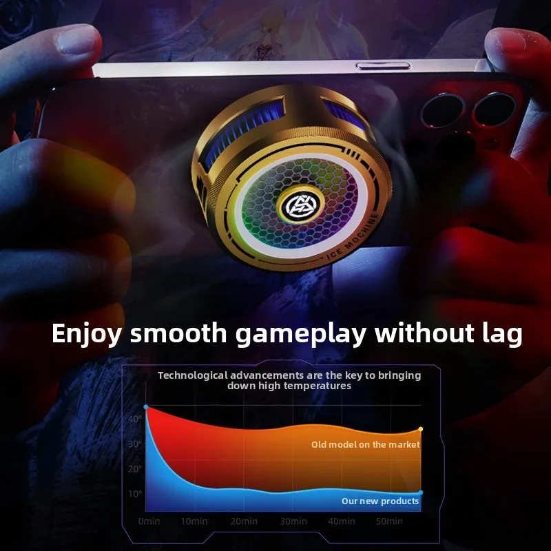 15W Extreme Cooling Phone Cooler with Ice Generation, Semiconductor Phone Cooler, Magnetic & Clip-on for iPhone/Xiaomi/VIVO/OPPO
