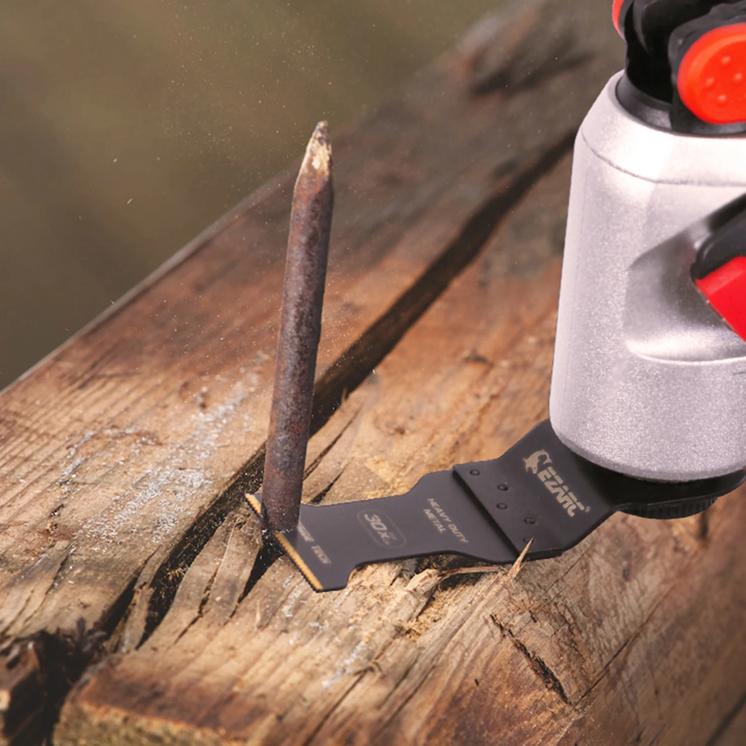 Ezarc 3 pces carboneto dente oscilante multitool viu lâminas para material duro, metal, unhas de corte para liberação rápida multi ferramenta