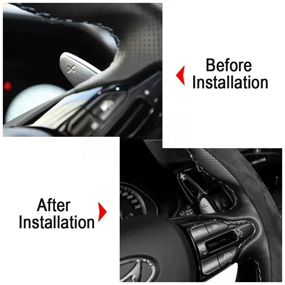 2x For Hyundai I30 Wagon N Line Veloster KONA N Elantra Avante GT N-line CN7 Steering Wheel Shifter Paddle DSG Extender Sticker view 6
