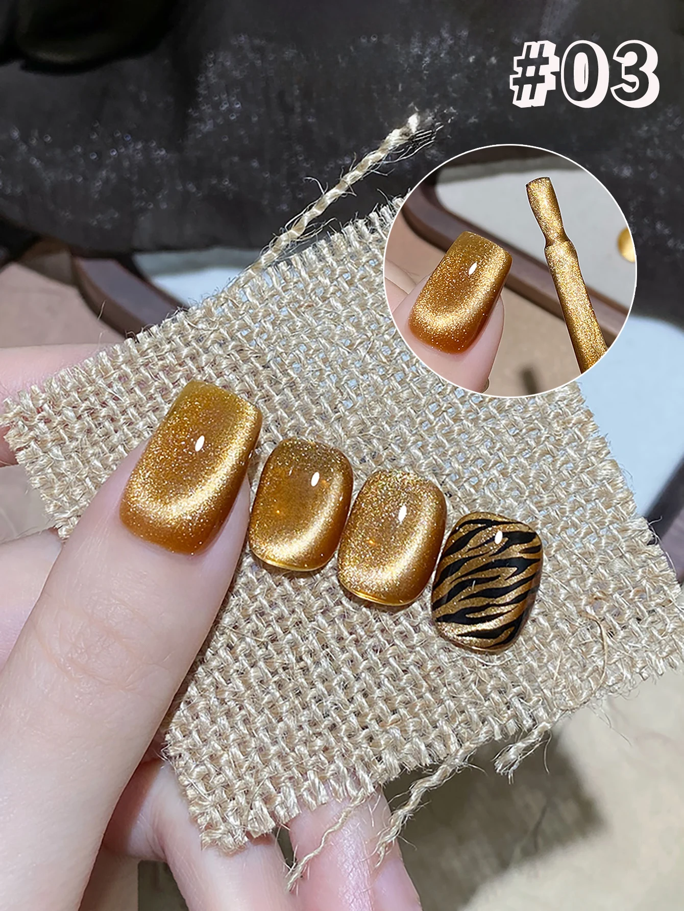 WS الذهبي بريق القط المغناطيسي هلام طلاء الأظافر الذهب ضوء المغناطيسي هلام شبه دائم نقع قبالة الأشعة فوق البنفسجية هلام الورنيش لوازم الأظافر DIY بها بنفسك #4