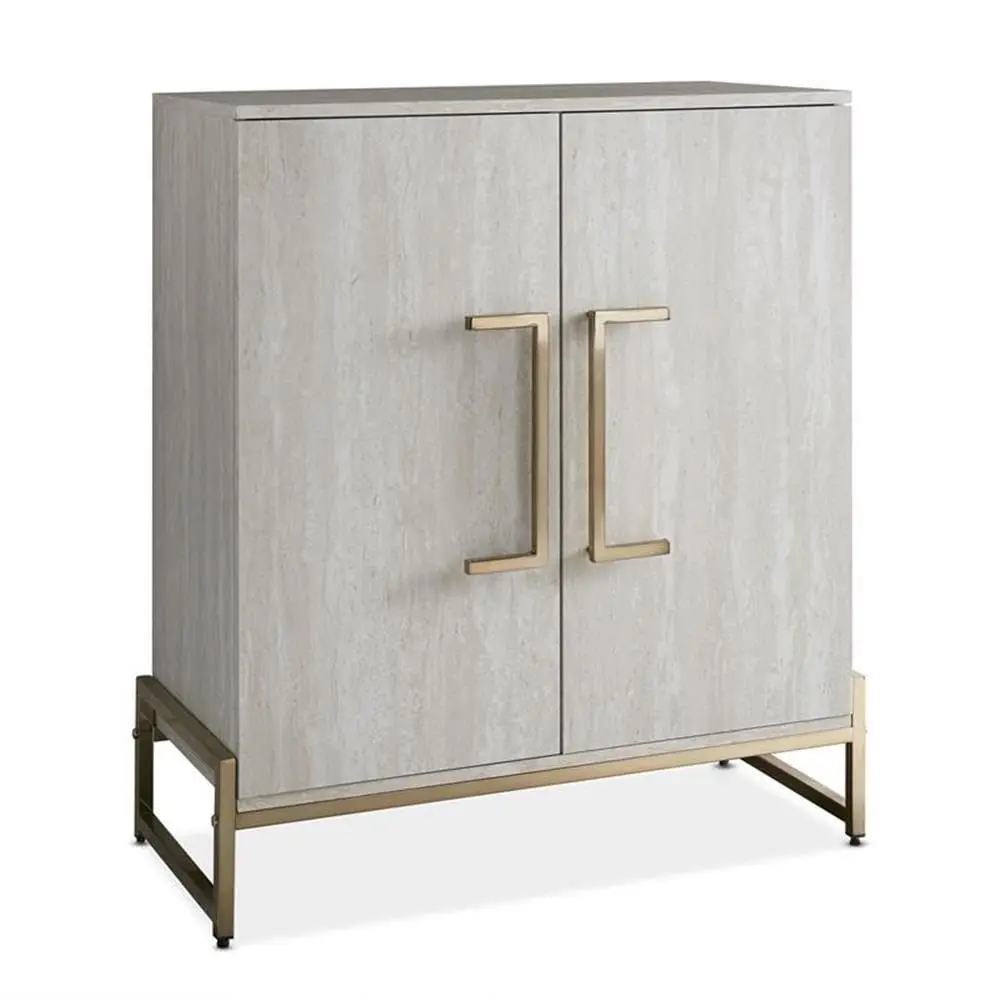 Faux Marble Wine Cabinet Storage Bar Server Kitchen Dining Room 2-Door, Customized