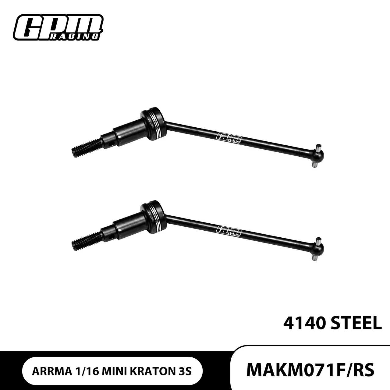 GPM 4140 STEEL FRONT/REAR CVD DRIVE SHAFTS 71MM For ARRMA 1/16 MINI KRATON 3S DSC 4X4 RTR Brushless Speed Truck-ARA2508S