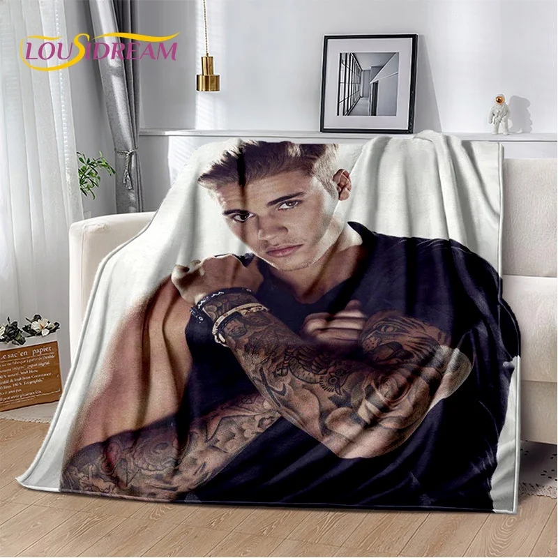 

2025 Justin Bieber JBiebs Popular Singer Soft Blanket,Soft Throw Blanket for Home Bedroom Bed Sofa Picnic Travel Child Gift