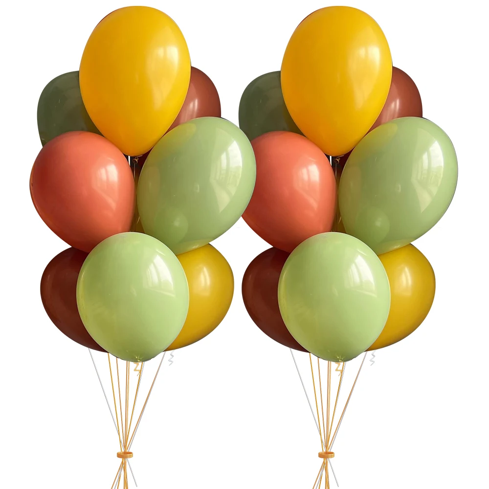 Vintage amarelo e verde série látex balões conjunto, casamento festa decoração suprimentos, feliz aniversário, DIY, 10 ", 15 pcs, 20pcs