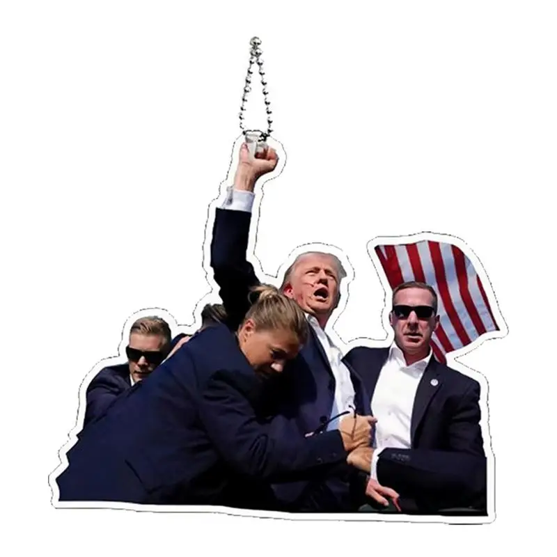 

President Pendant 2024 President Survived Pendant 2D Patriotic President Fight Pendant Fight Take America Back Pendant Acrylic