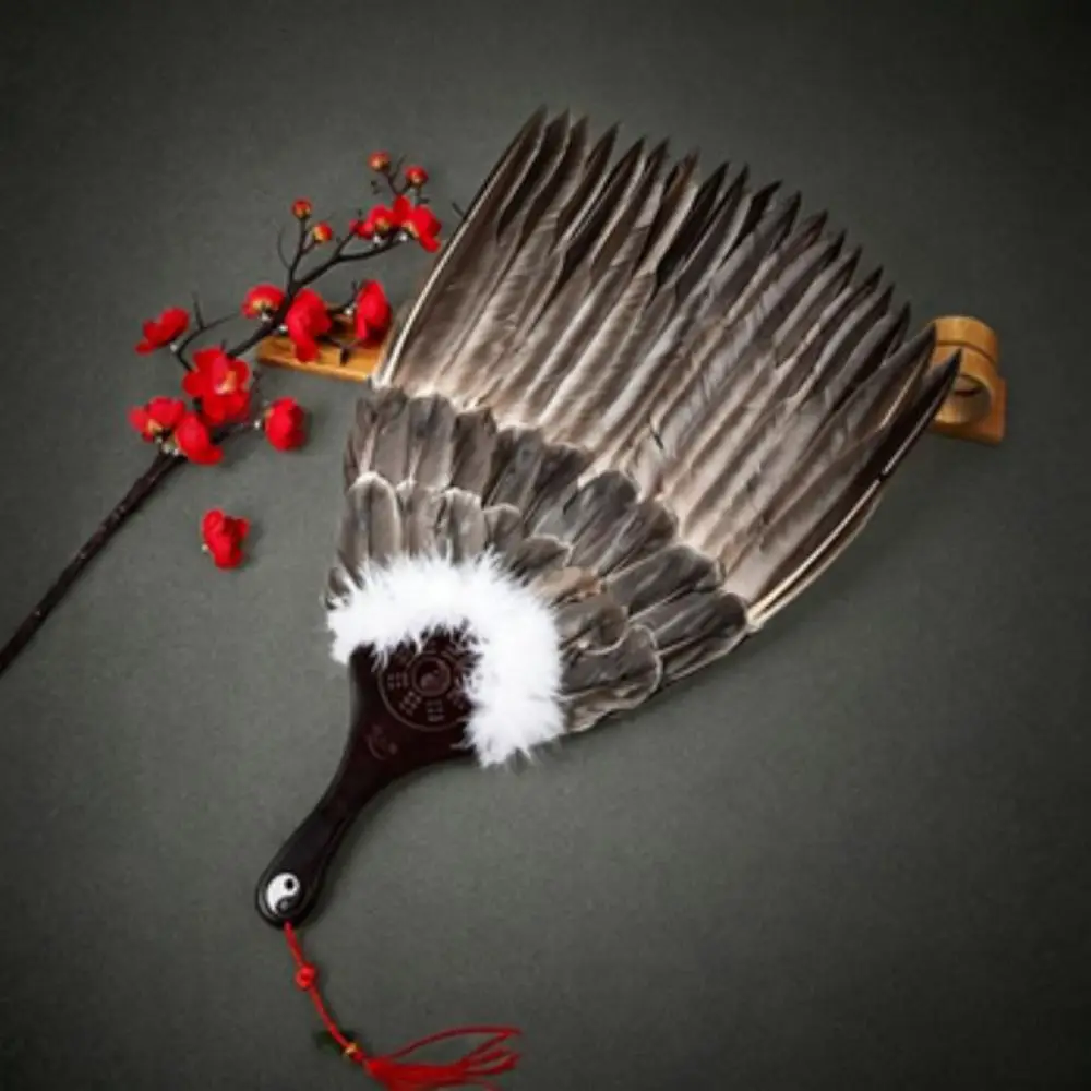 Handmade Vintage Feather Fan Plastic Multistyles Craft Hand Fan Portable Photography Props Chinese Style Fan