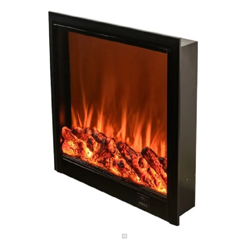 Modern Single-Color LED Electric Fireplace German Remote Steel Built-In Insert US Heated Decor Function For Household French