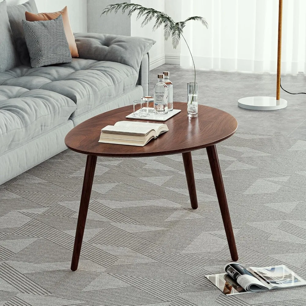 

Small Oval Coffee Table, Mid Century Modern Coffee Table for Living Room, Minimalist Display Small Side Table, End Table, Easy