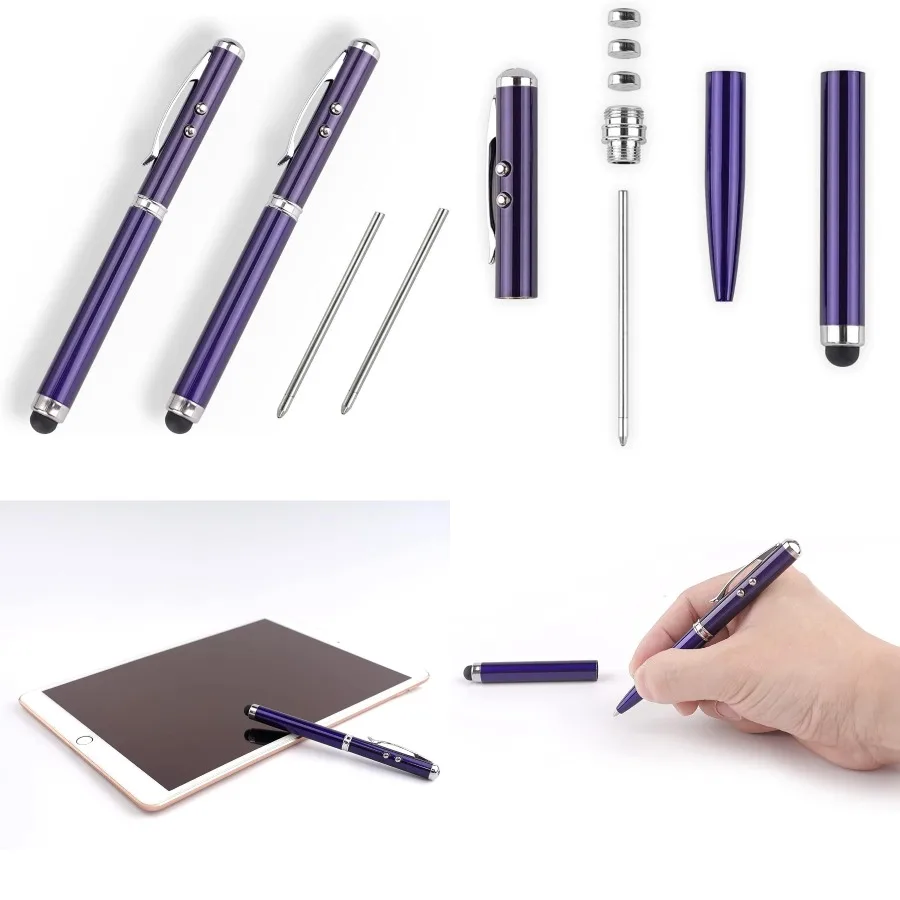 

Металлический многофункциональный стилус для сенсорного экрана со встроенным фонариком, с белым светом и инфракрасными функциями идеально подходит для da