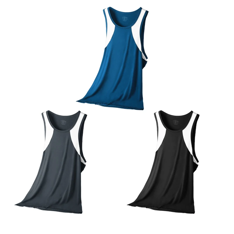 

5PCS A comfortable and breathable vest man, a halter top, hurdling, short-sleeved young man, sports running, sleeveless T-shirt
