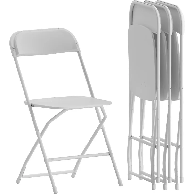 Hercules Series Plastic Folding Chair - White - 4 Pack 650LB Weight Capacity Comfortable Event Chair-Lightweight