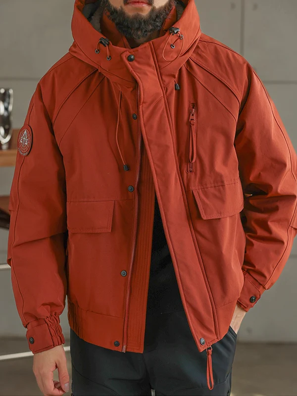 

Large Size Winter Warm Lightweight Outdoor Windproof Hooded down Jaet Men's Trendy Brand 90 White Du down Warmth Coat