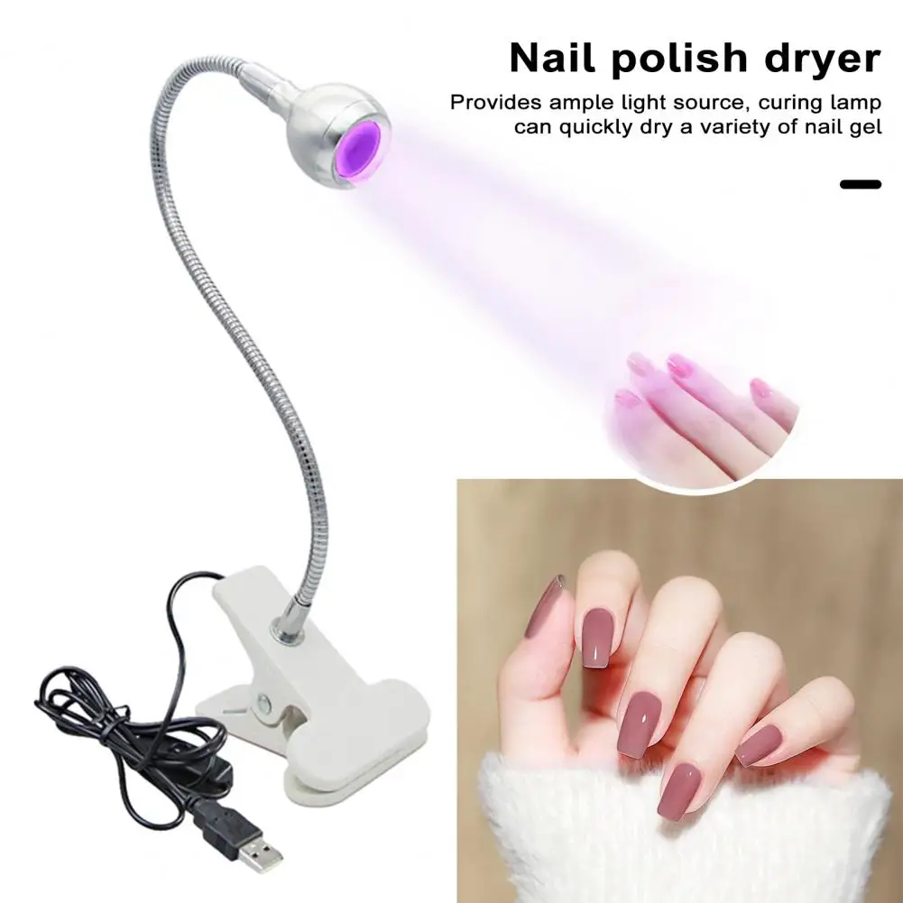 Lámpara de uñas para uñas de Gel portátil, carga Usb, luz de curado Uv, lámpara de Metal resistente para uso en salón de larga duración