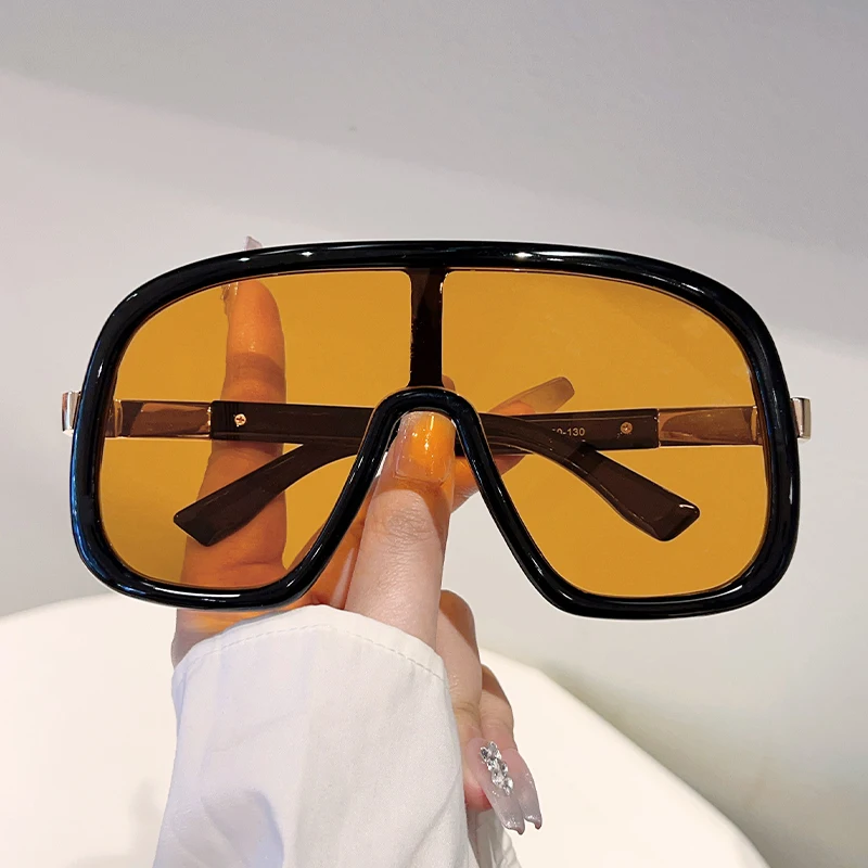 KAMMPT Übergroße Schutzbrille für Damen, neu in Mode, mehrfarbig, winddicht, trendiges Luxus-Markendesign, lässige Outdoor-Sonnenbrille