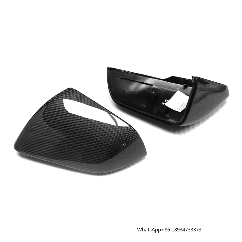 Cubierta de espejo lateral de fibra de carbono Real para Ford Mustang MTA 2015-2019 estilo OEM luz de señal de repuesto cubierta de espejo lateral MTA